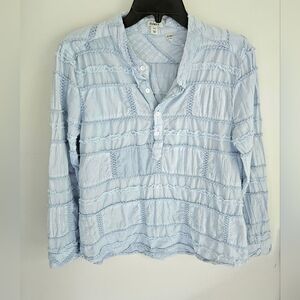 Dylan Sundance Ruffle Tier Blue Blouse